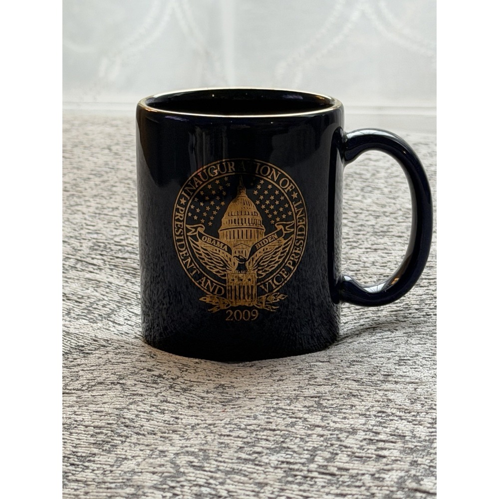 USA Presidential Inauguration Mug Rare 2009 Obama Biden Gold Seal Coffee Cup